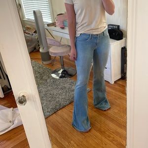 Low rise flaired L’Agence light wash jeans